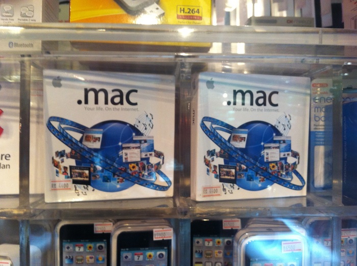 Retail boxes for .mac subscriptions.